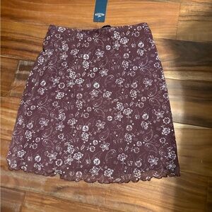 Hollister Floral Paisley Mini Skirt Ultra High Rise Brown NWT Small